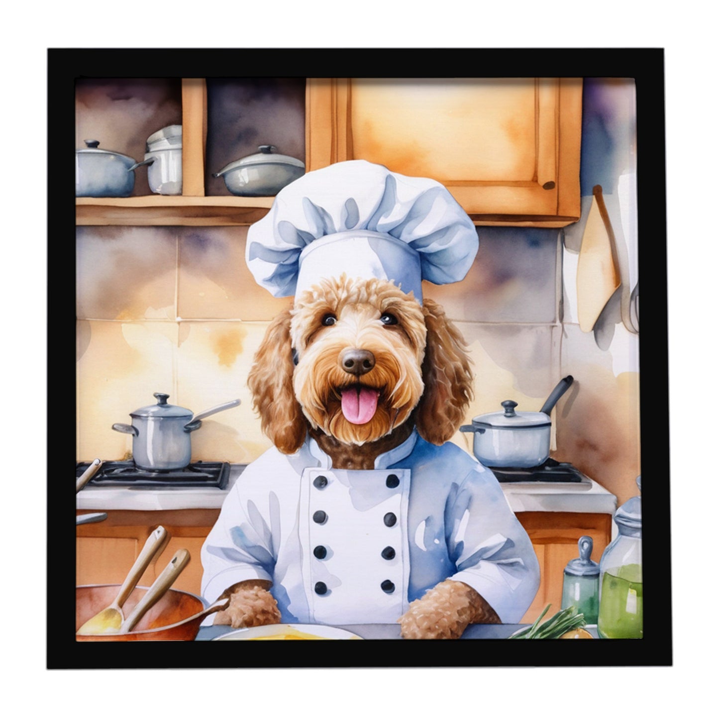 Buy this Labradoodle The Chef Framed Metal Print
