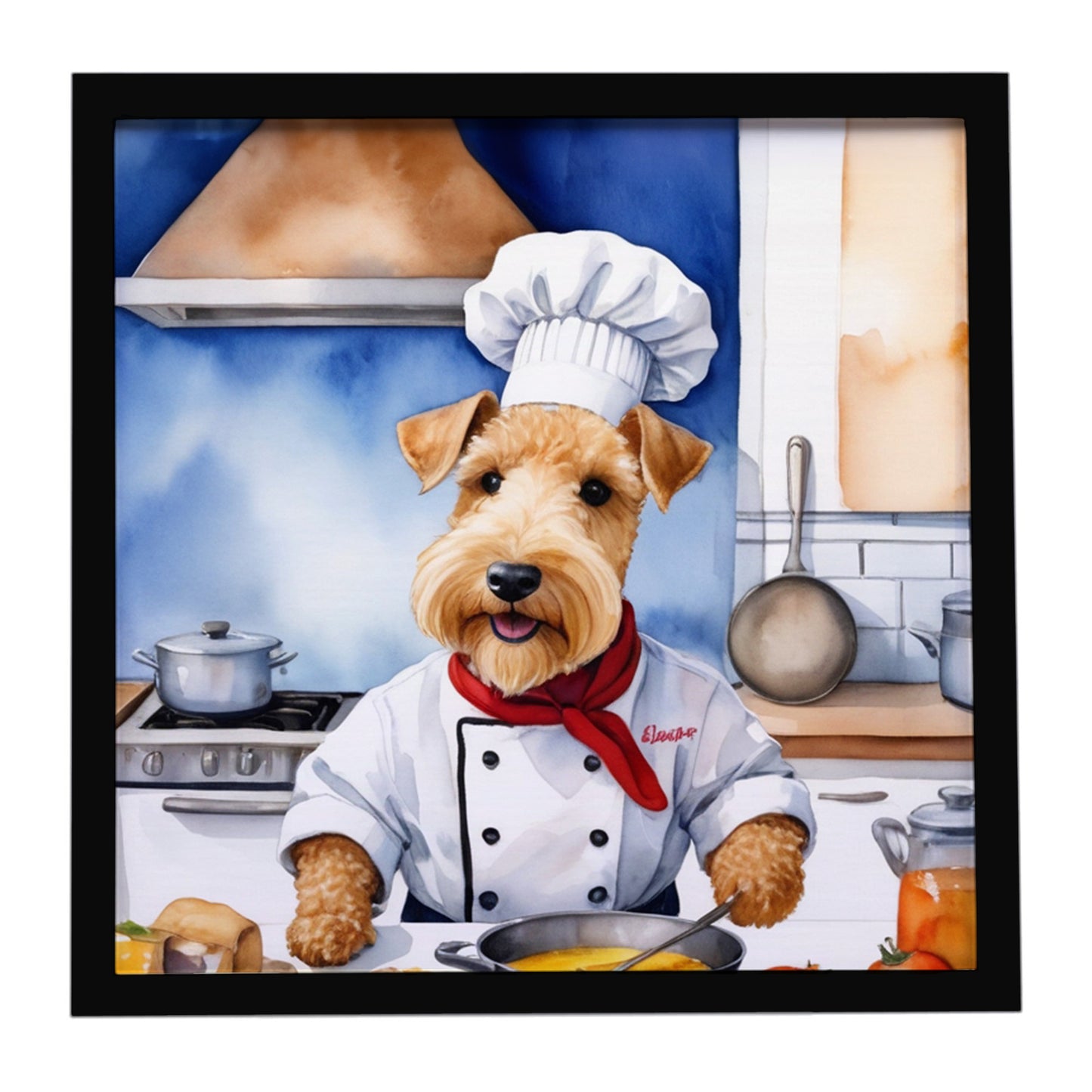 Buy this Lakeland Terrier The Chef Framed Metal Print