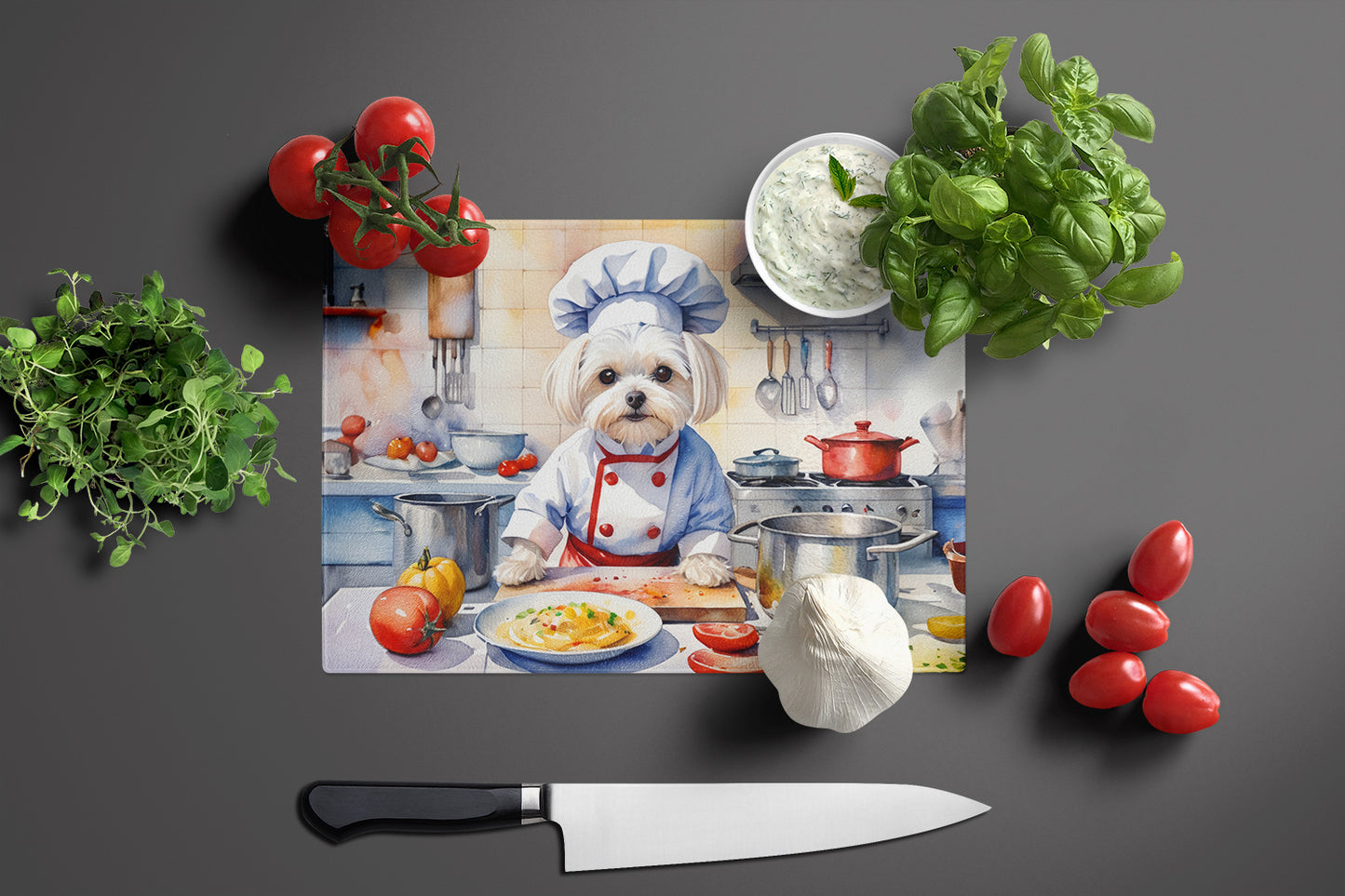 Maltese The Chef Glass Cutting Board