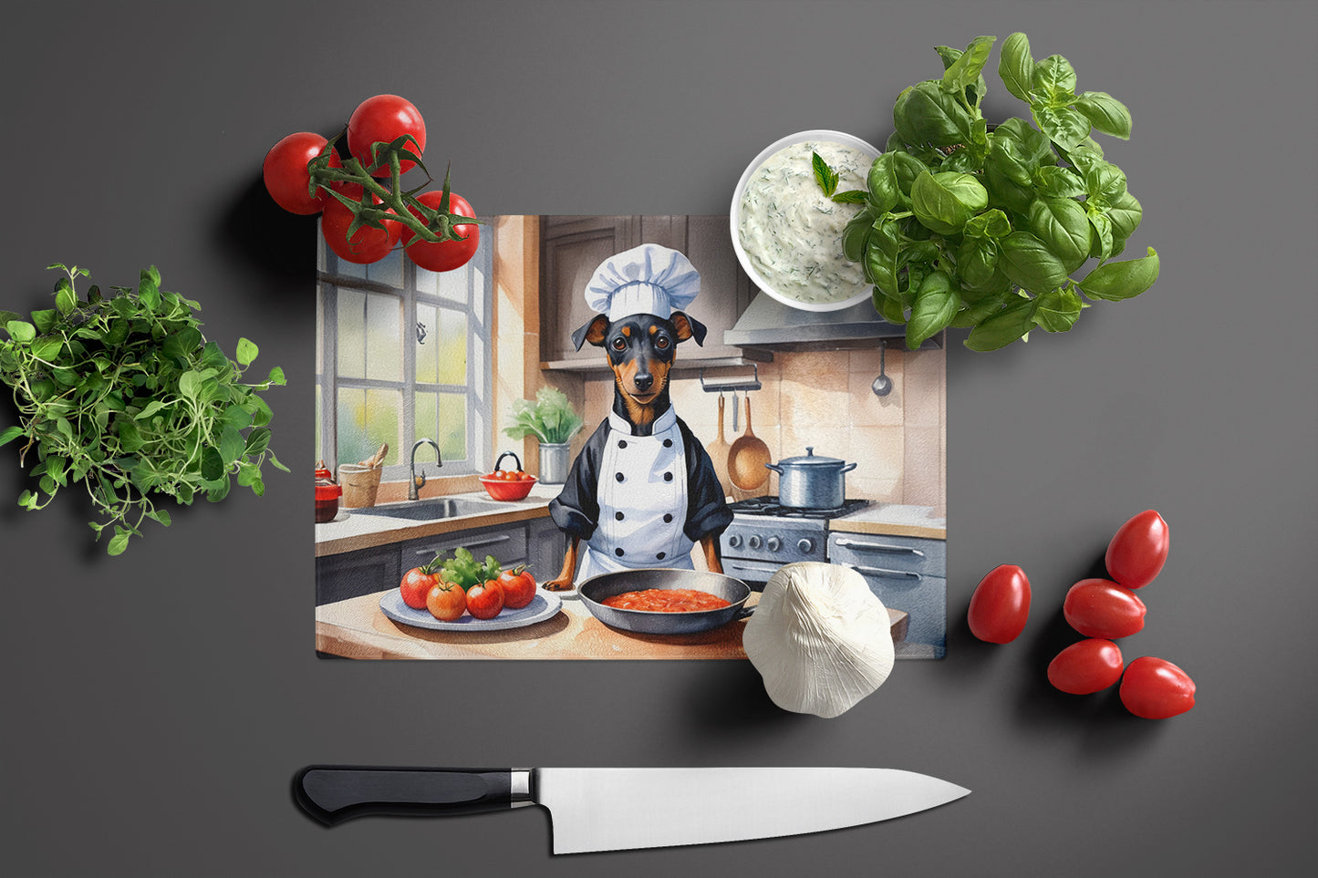 Manchester Terrier The Chef Glass Cutting Board