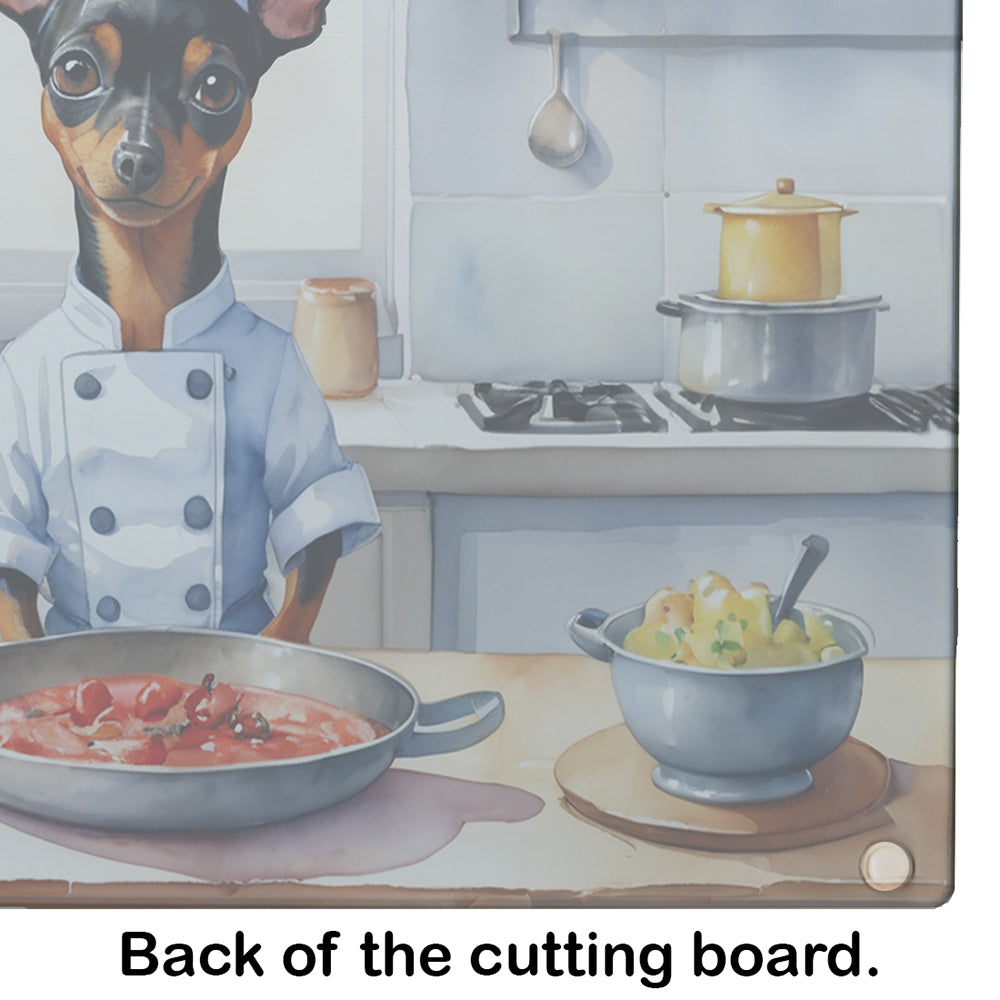 Miniature Pinscher The Chef Glass Cutting Board