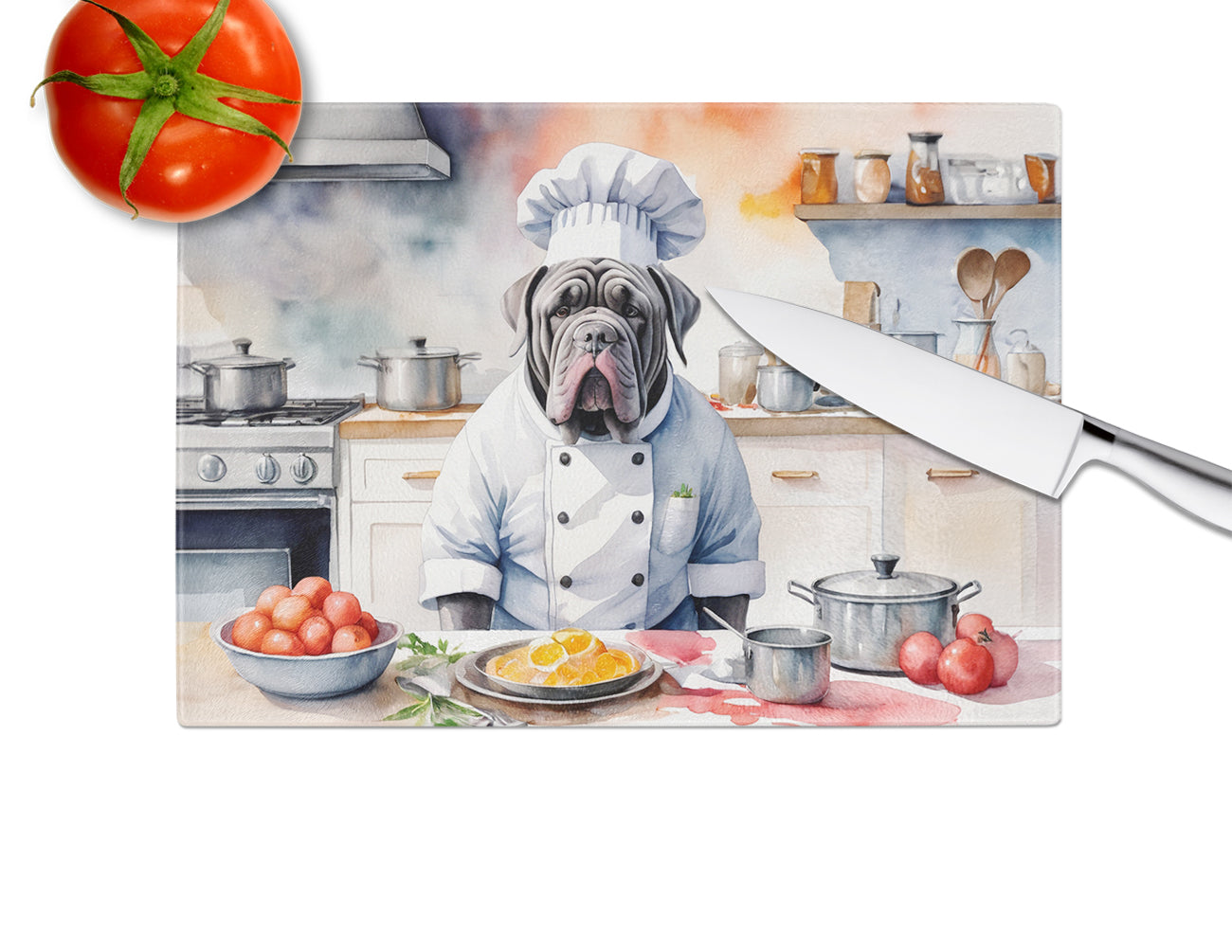 Neapolitan Mastiff The Chef Glass Cutting Board