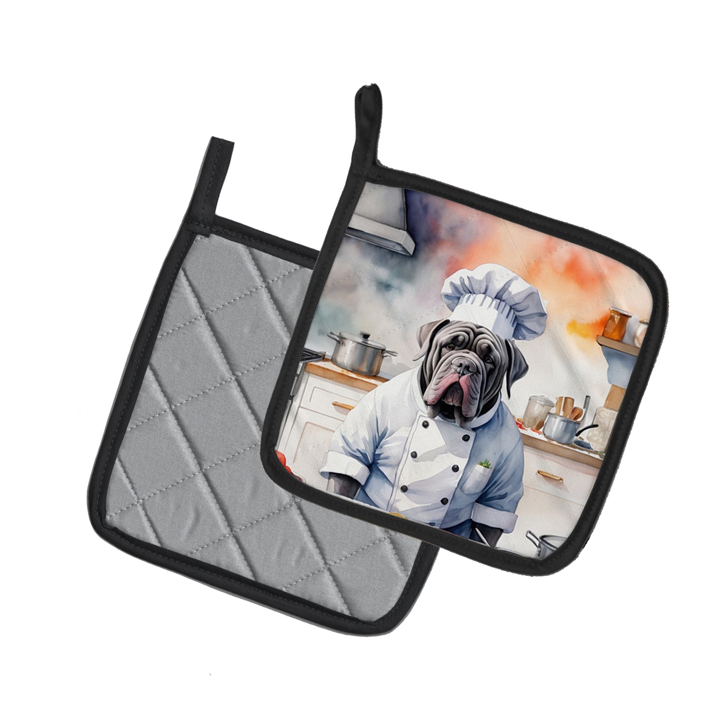 Neapolitan Mastiff The Chef Pair of Pot Holders