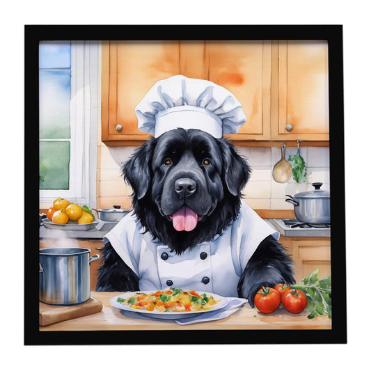 Buy this Newfoundland The Chef Framed Metal Print