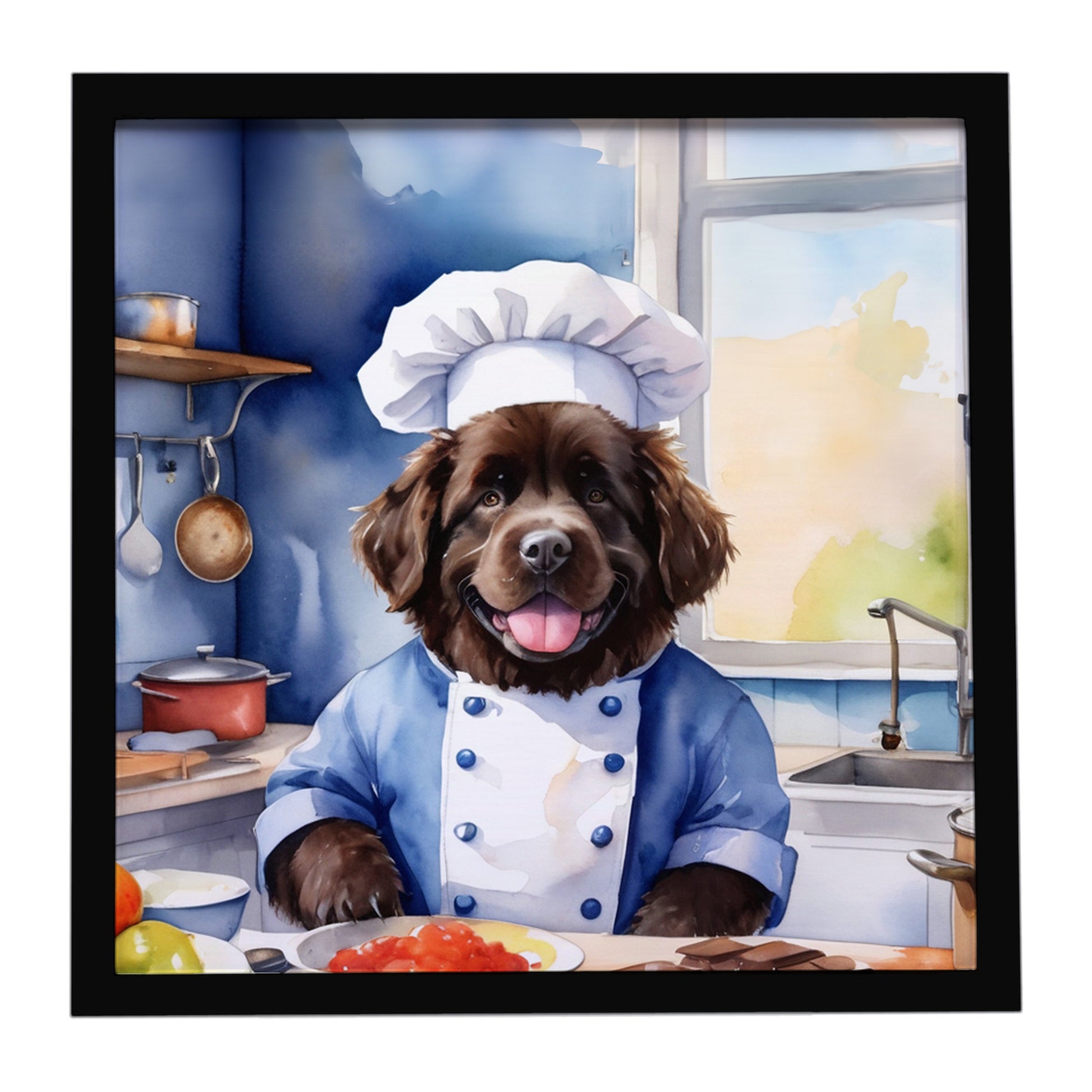 Buy this Newfoundland The Chef Framed Metal Print