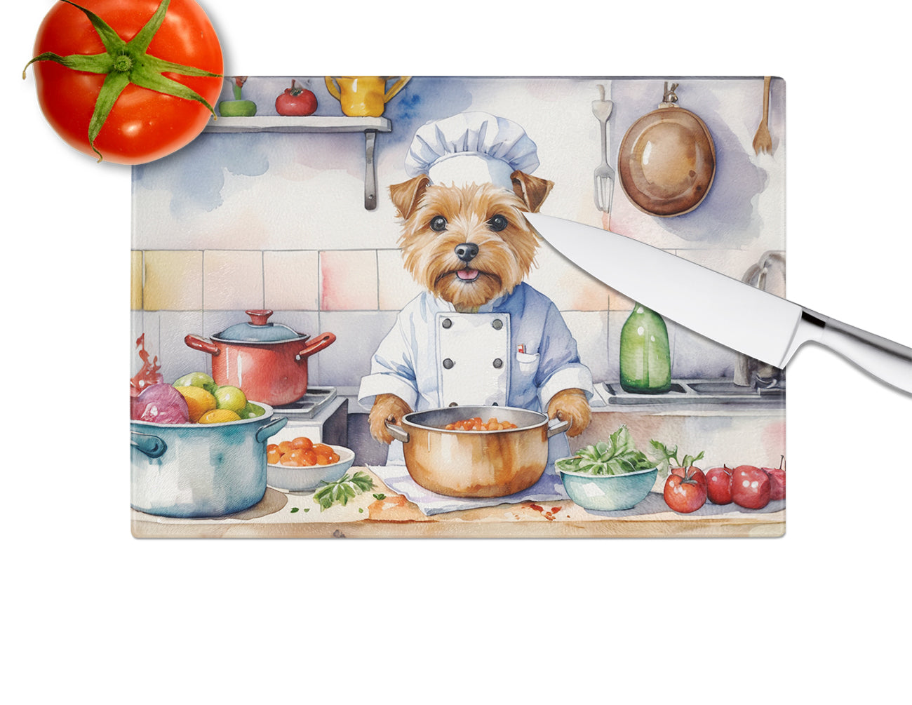 Norfolk Terrier The Chef Glass Cutting Board