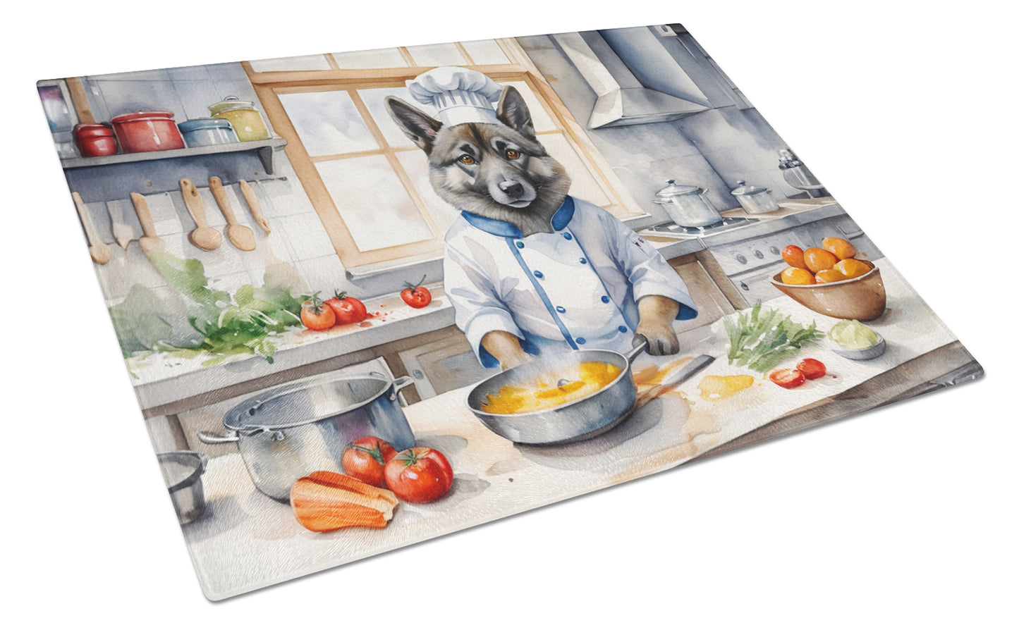 Buy this Norwegian Elkhound The Chef Glass Cutting Board