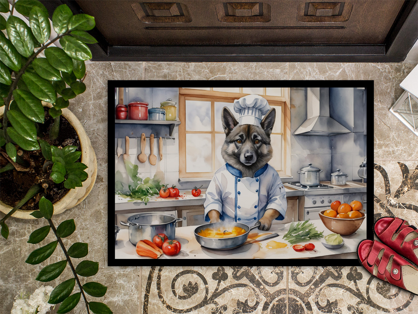 Norwegian Elkhound The Chef Doormat