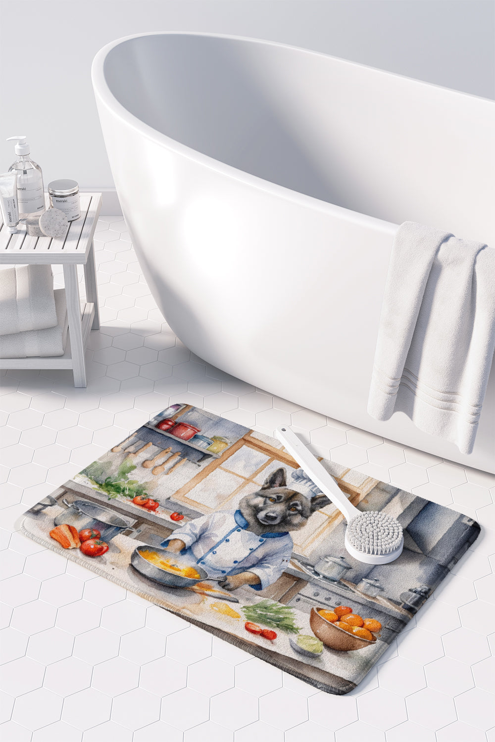 Norwegian Elkhound The Chef Memory Foam Kitchen Mat