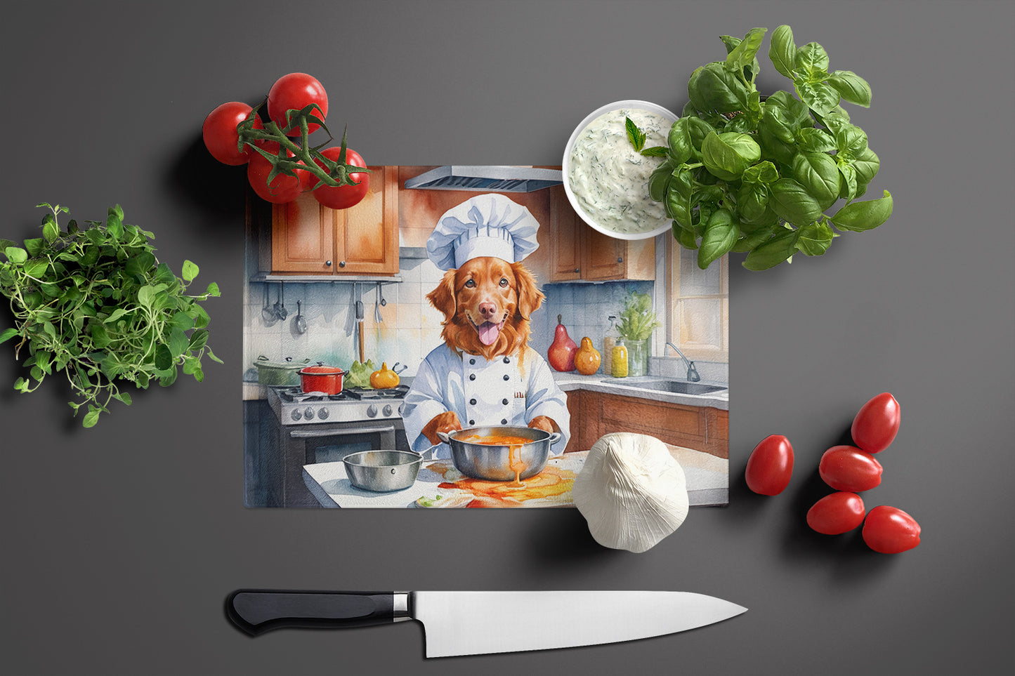 Nova Scotia Duck Tolling Retriever The Chef Glass Cutting Board