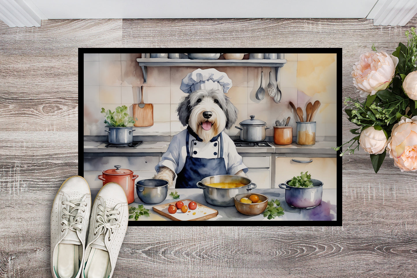 Old English Sheepdog The Chef Doormat