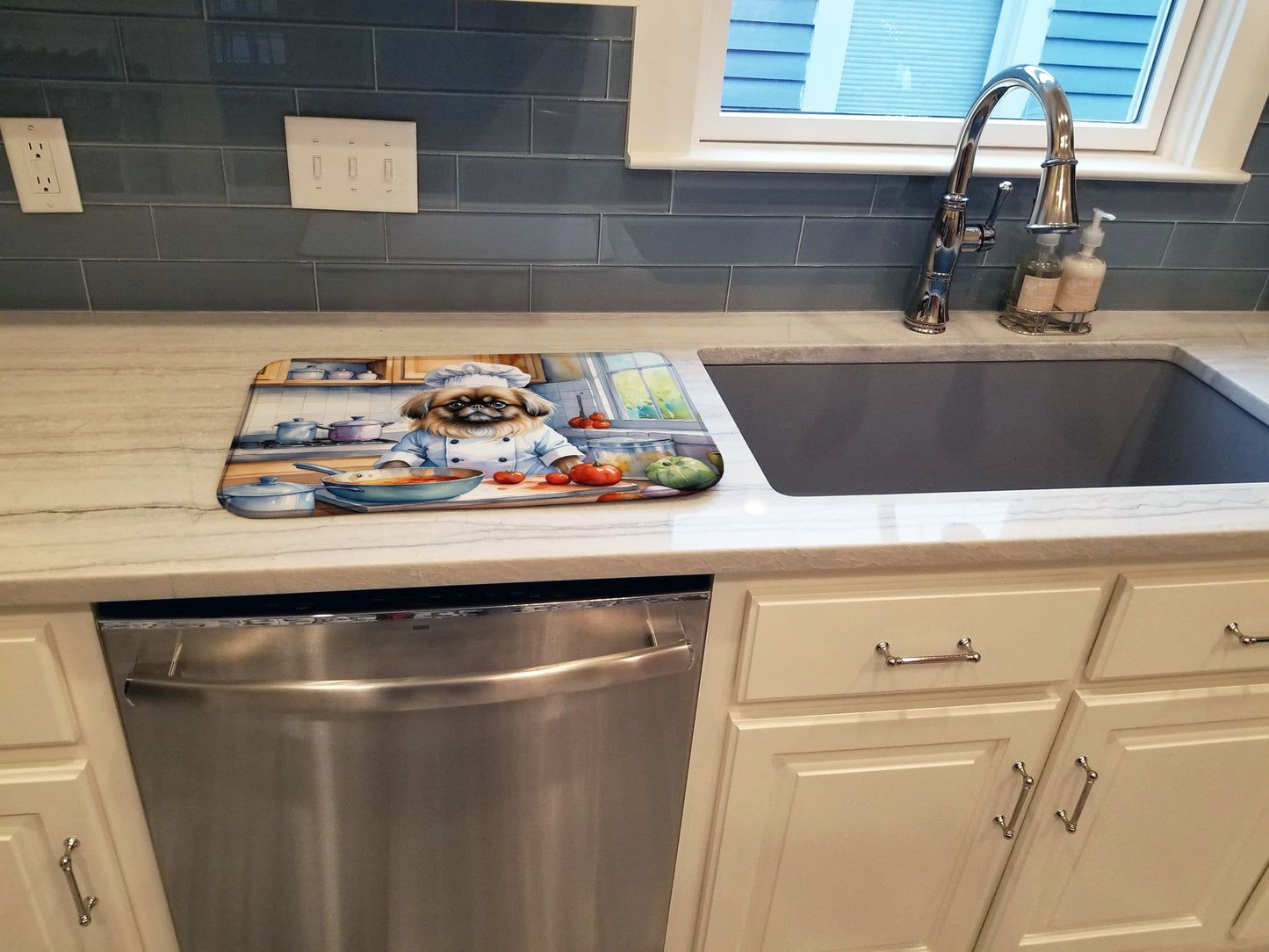 Pekingese The Chef Dish Drying Mat