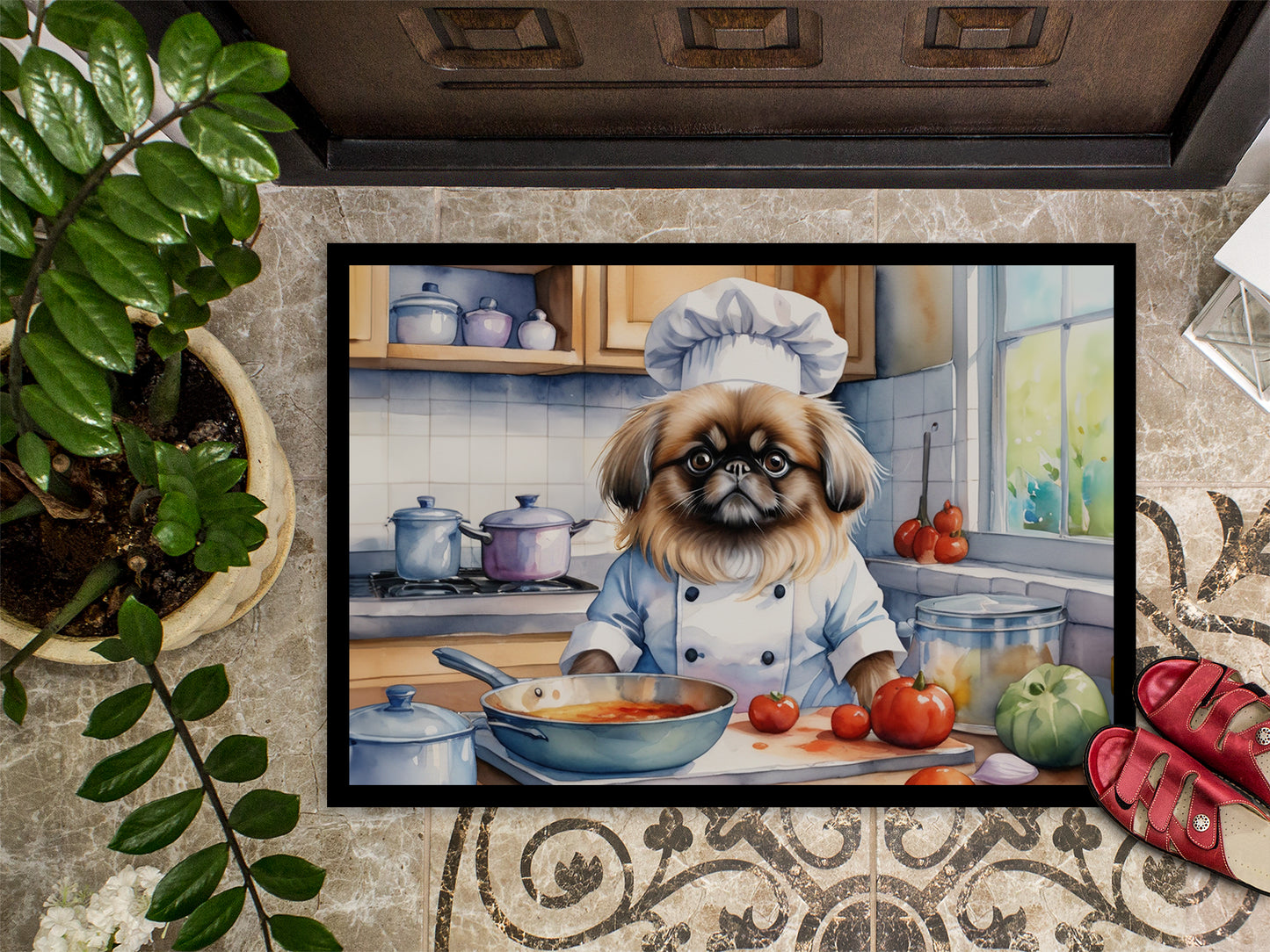 Pekingese The Chef Doormat