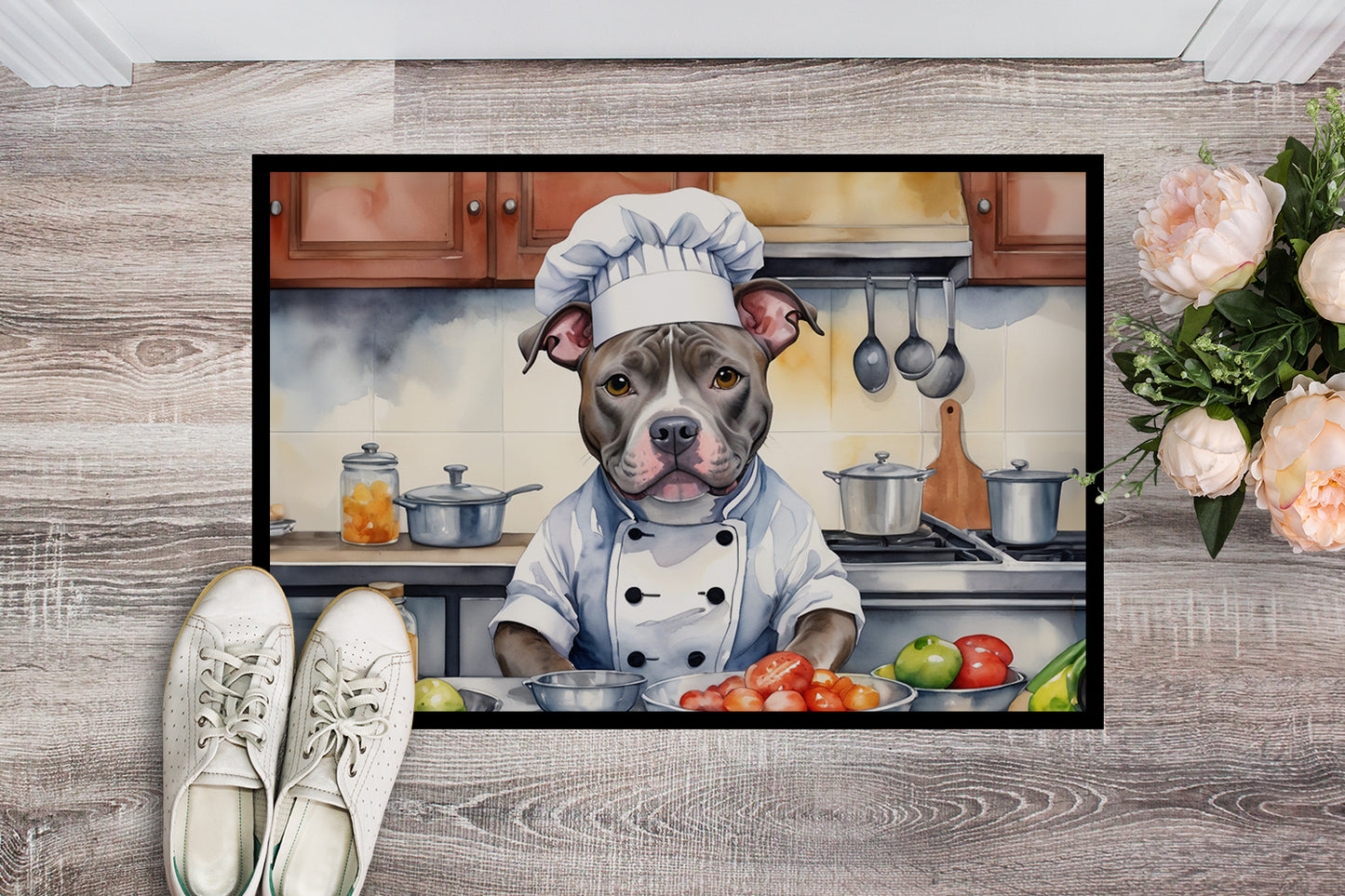 Pit Bull Terrier The Chef Doormat