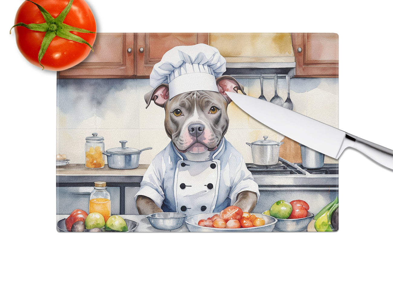 Pit Bull Terrier The Chef Glass Cutting Board