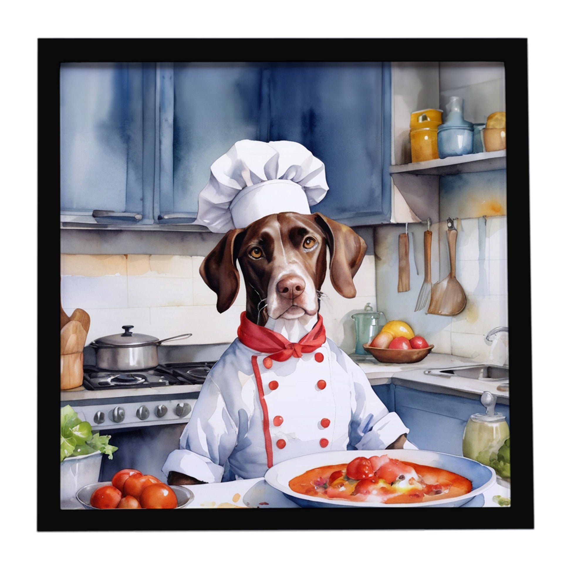 Buy this Pointer The Chef Framed Metal Print