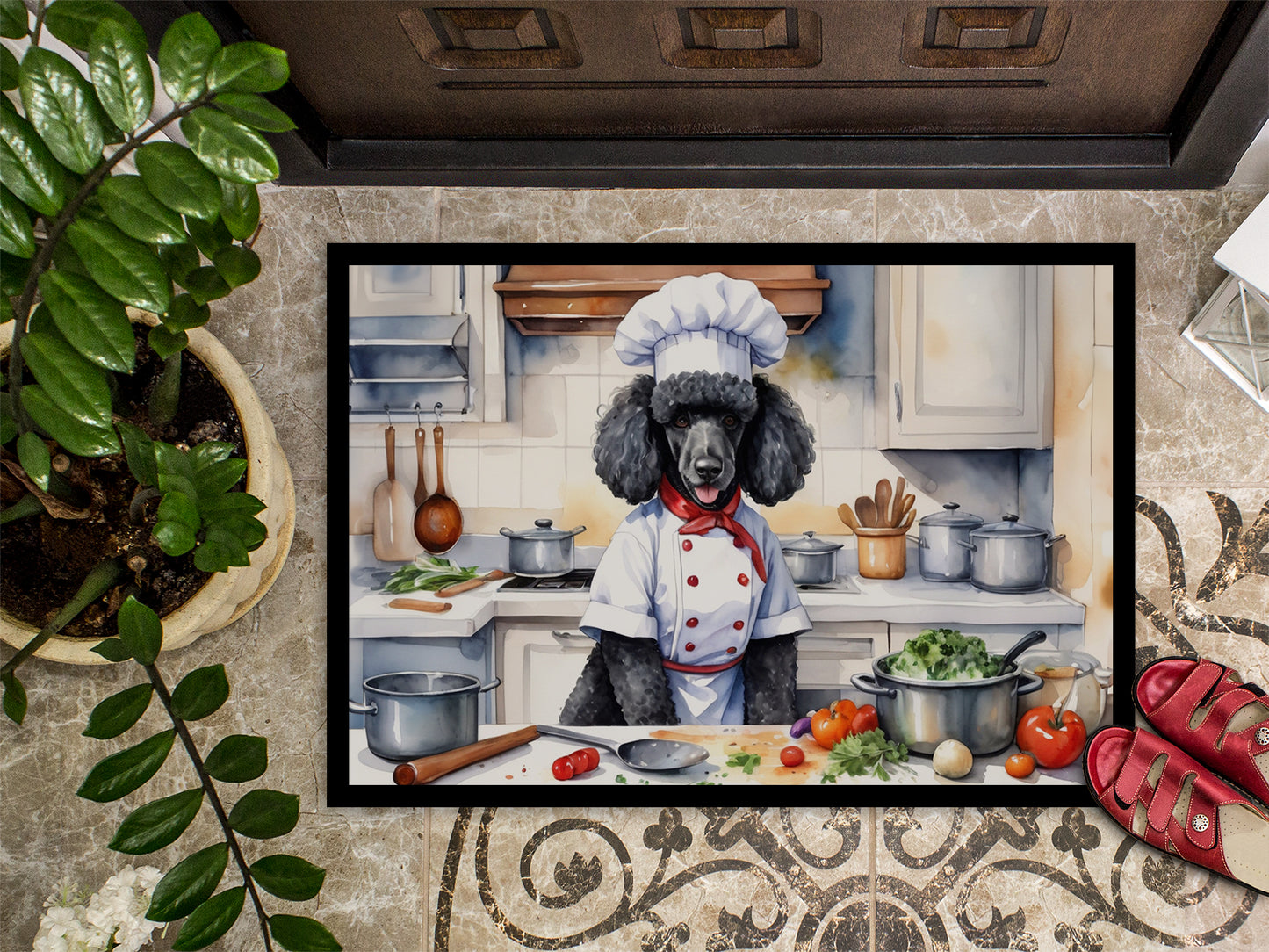 Black Poodle The Chef Doormat