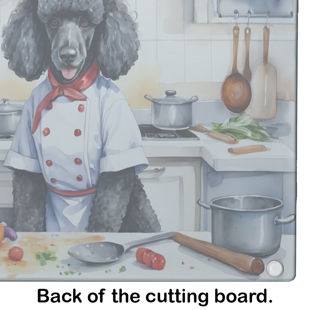 Black Poodle The Chef Glass Cutting Board