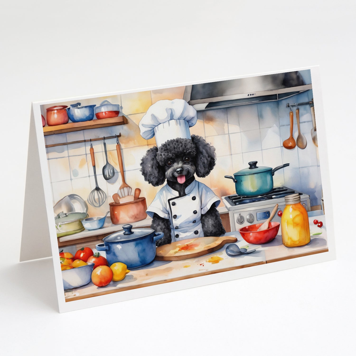 Buy this Black Poodle The Chef Greeting Cards Pack of 8