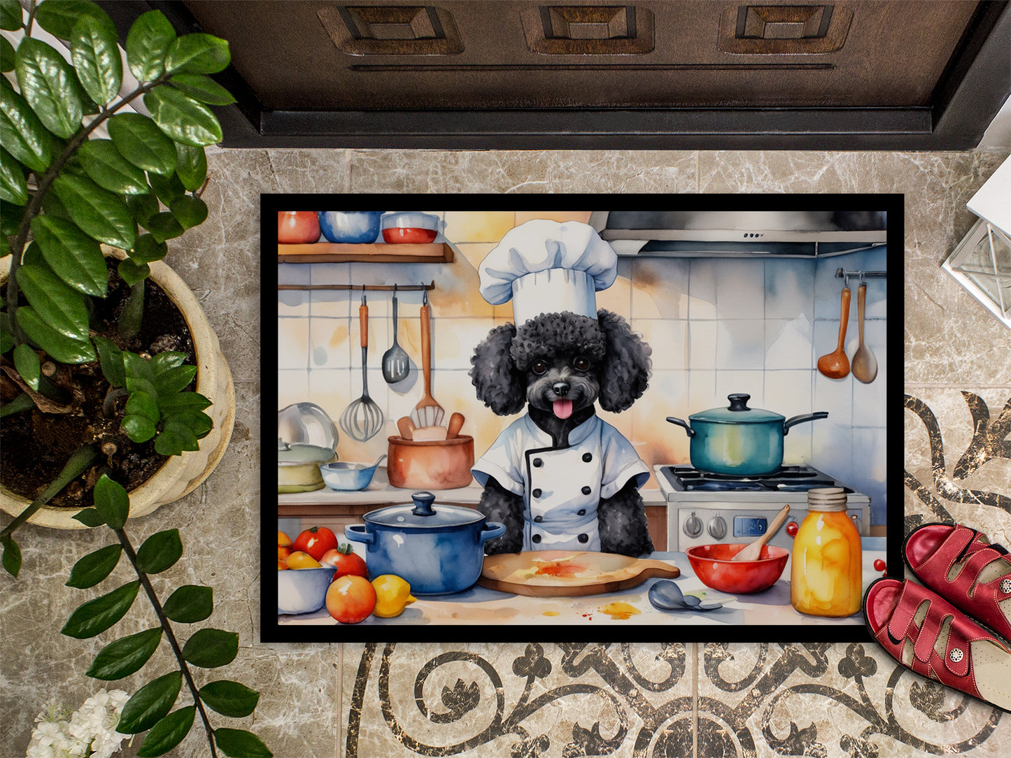 Black Poodle The Chef Doormat