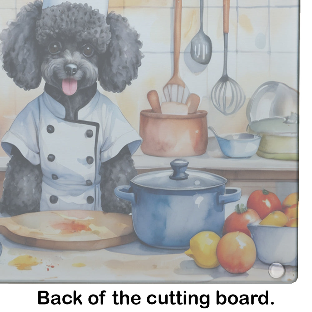 Black Poodle The Chef Glass Cutting Board