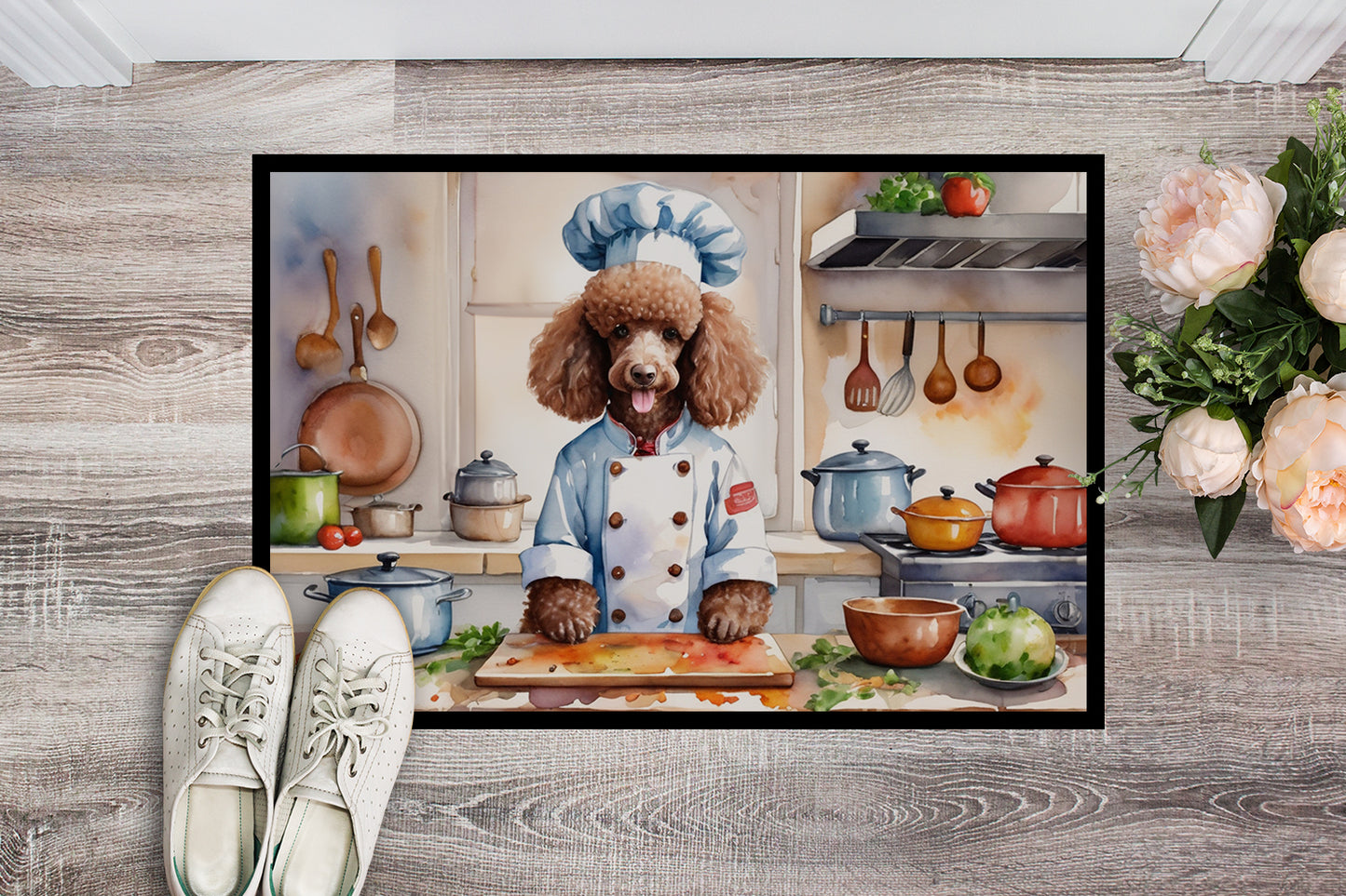 Chocolate Poodle The Chef Doormat