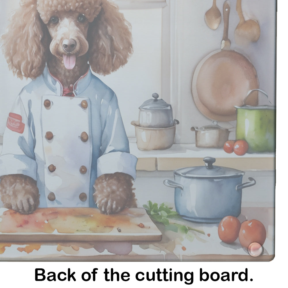 Chocolate Poodle The Chef Glass Cutting Board