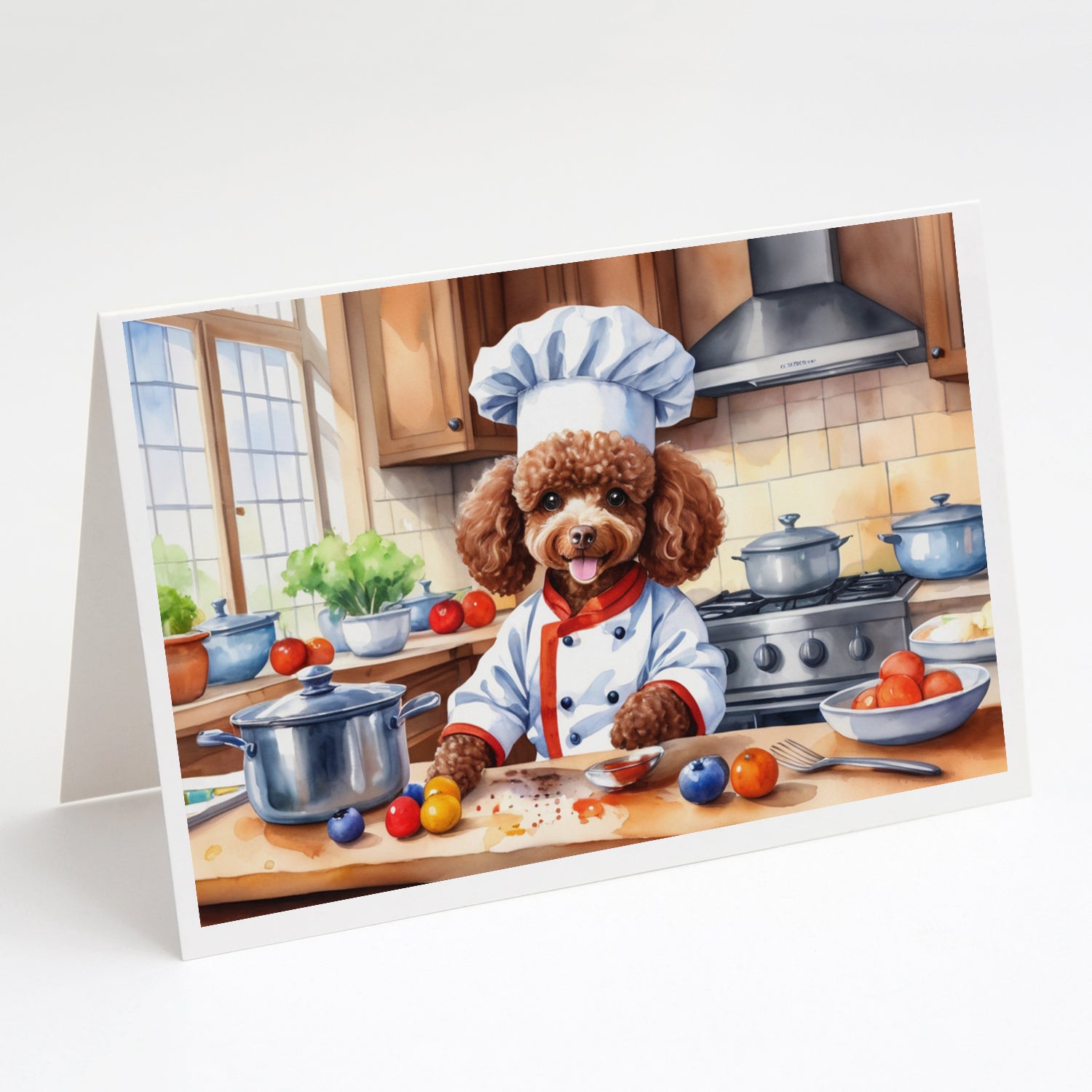 Buy this Chocolate Poodle The Chef Greeting Cards Pack of 8