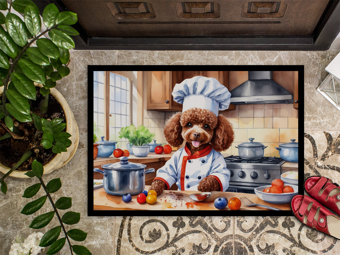 Chocolate Poodle The Chef Doormat