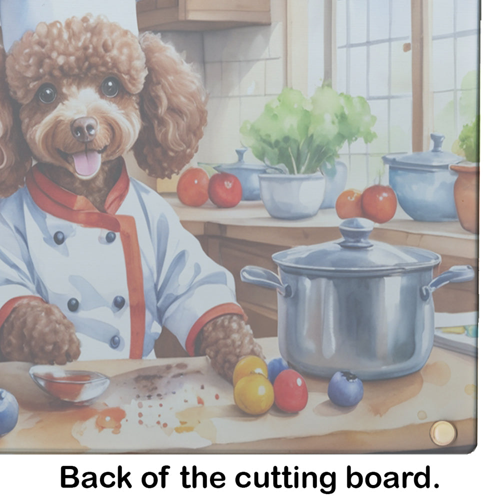 Chocolate Poodle The Chef Glass Cutting Board