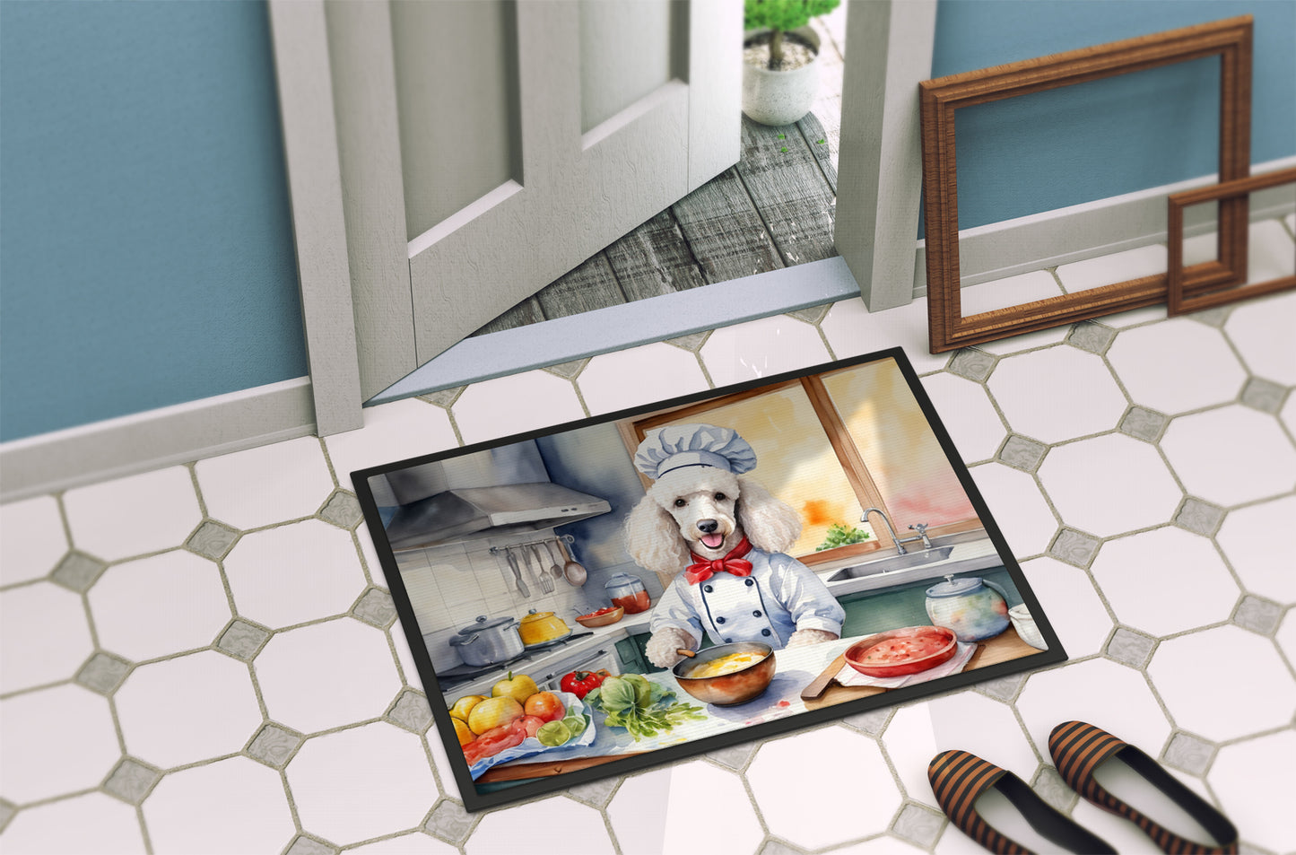 White Poodle The Chef Doormat