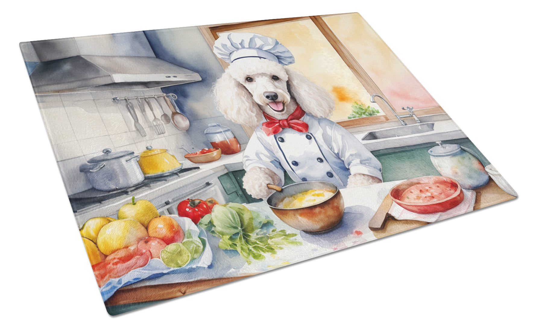 Buy this White Poodle The Chef Glass Cutting Board