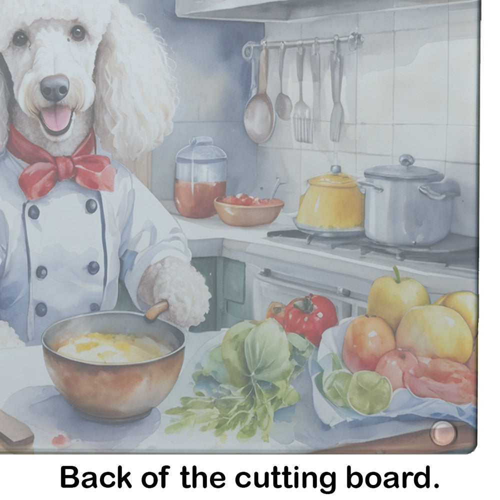 White Poodle The Chef Glass Cutting Board