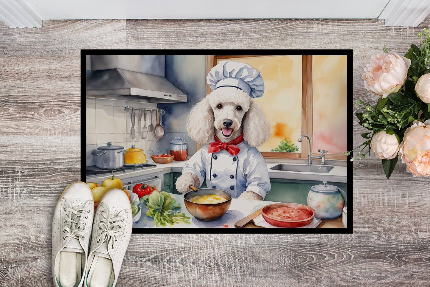 White Poodle The Chef Doormat