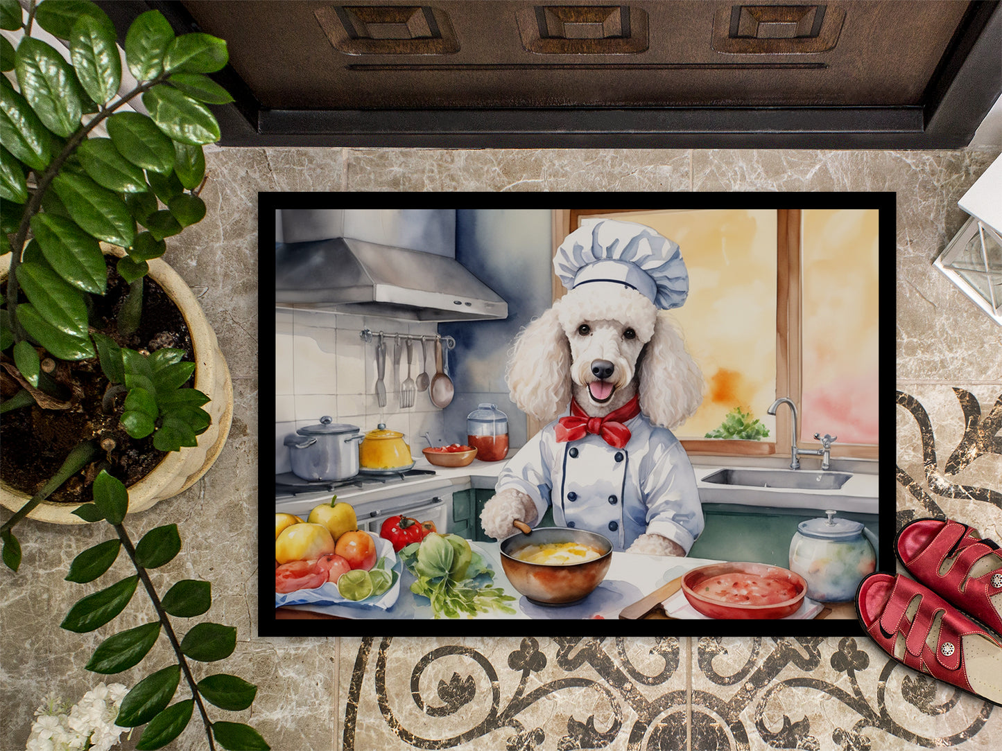 White Poodle The Chef Doormat