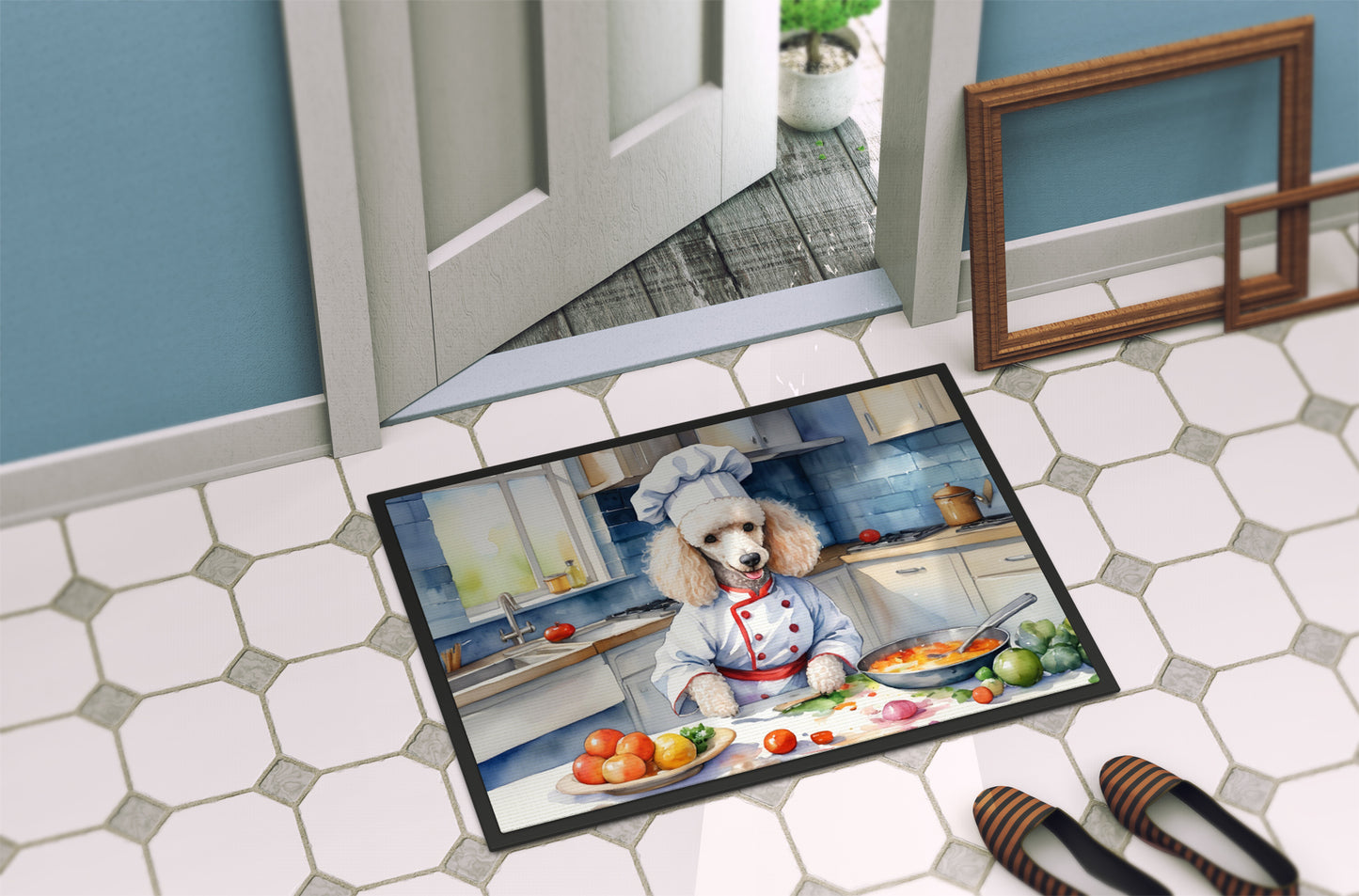 White Poodle The Chef Doormat