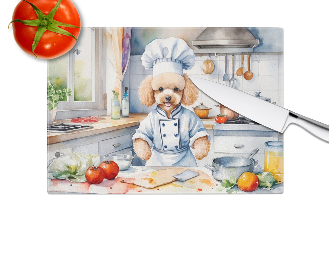 Poodle The Chef Glass Cutting Board