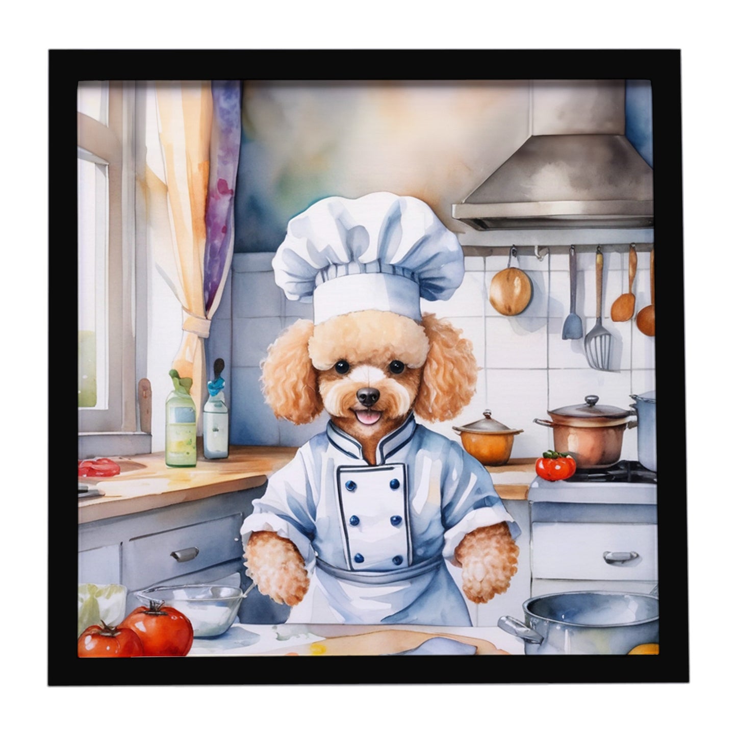 Buy this Poodle The Chef Framed Metal Print