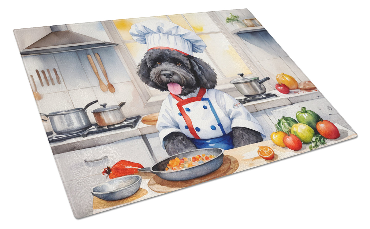 Buy this Portuguese Water Dog The Chef Glass Cutting Board