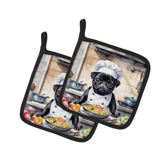 Buy this Pug The Chef Pair of Pot Holders