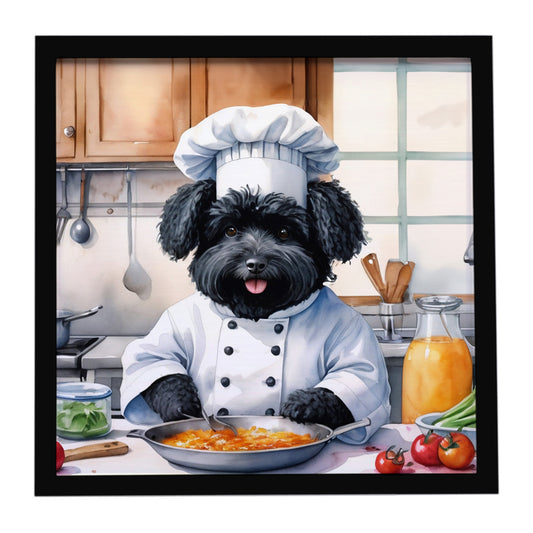 Buy this Puli The Chef Framed Metal Print