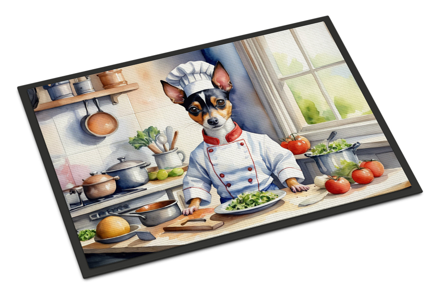 Rat Terrier The Chef Doormat Front Door Mat Indoor Outdoor Rugs for En ...