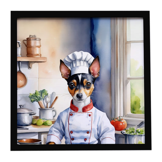 Buy this Rat Terrier The Chef Framed Metal Print