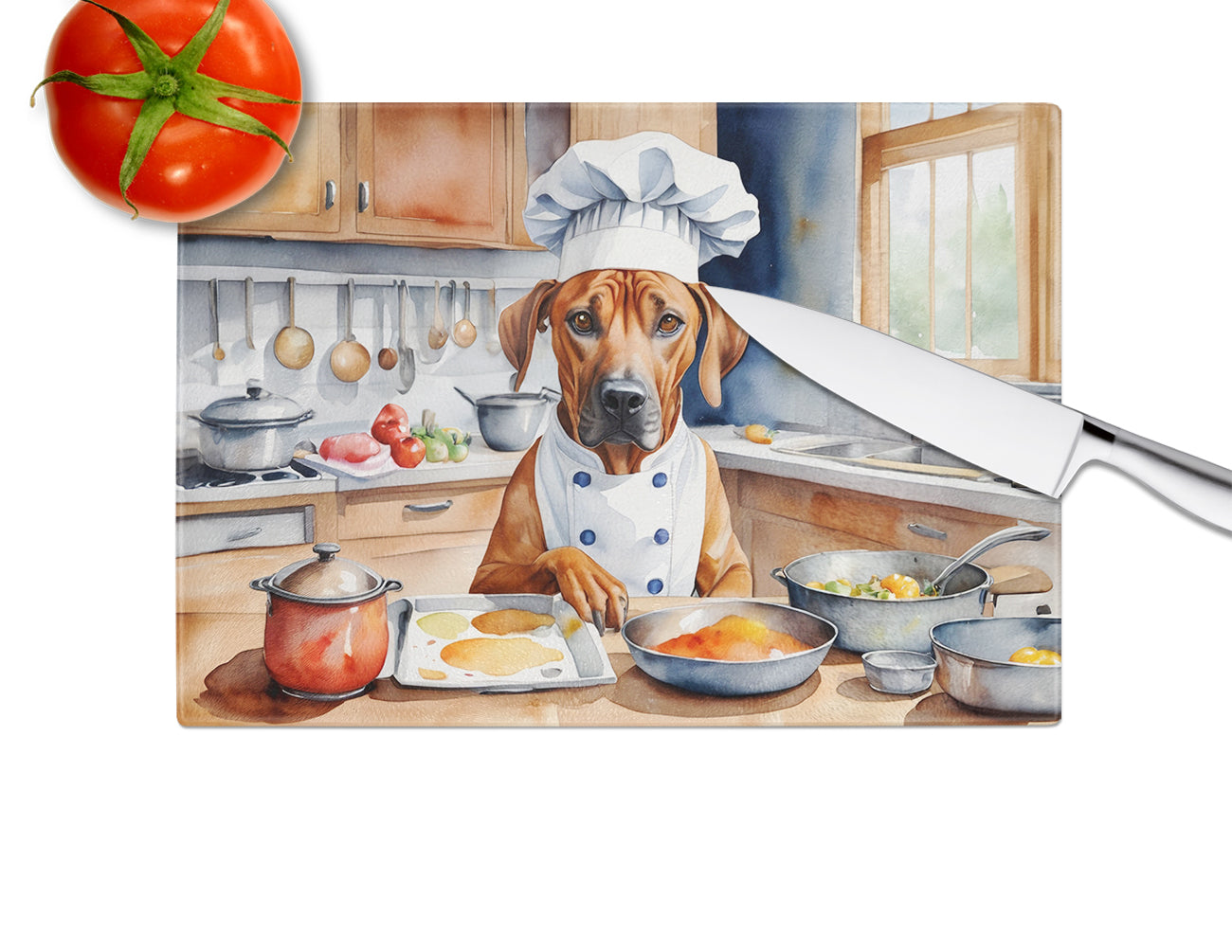 Rhodesian Ridgeback The Chef Glass Cutting Board