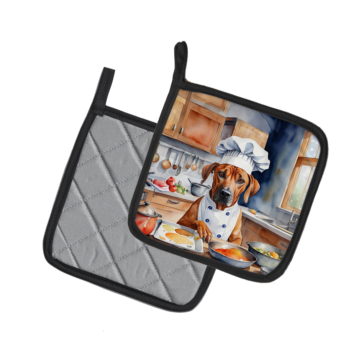 Rhodesian Ridgeback The Chef Pair of Pot Holders