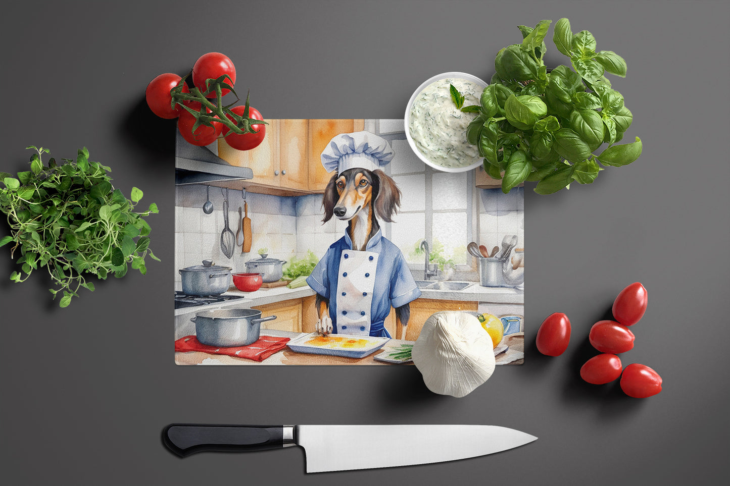 Saluki The Chef Glass Cutting Board