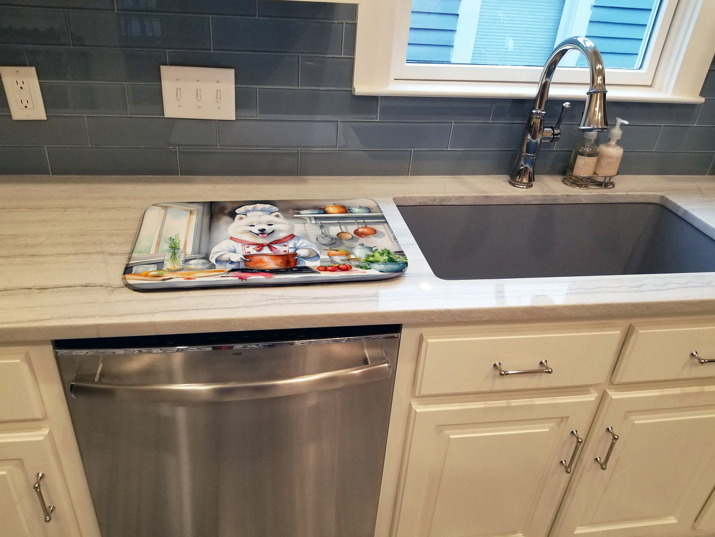 Samoyed The Chef Dish Drying Mat