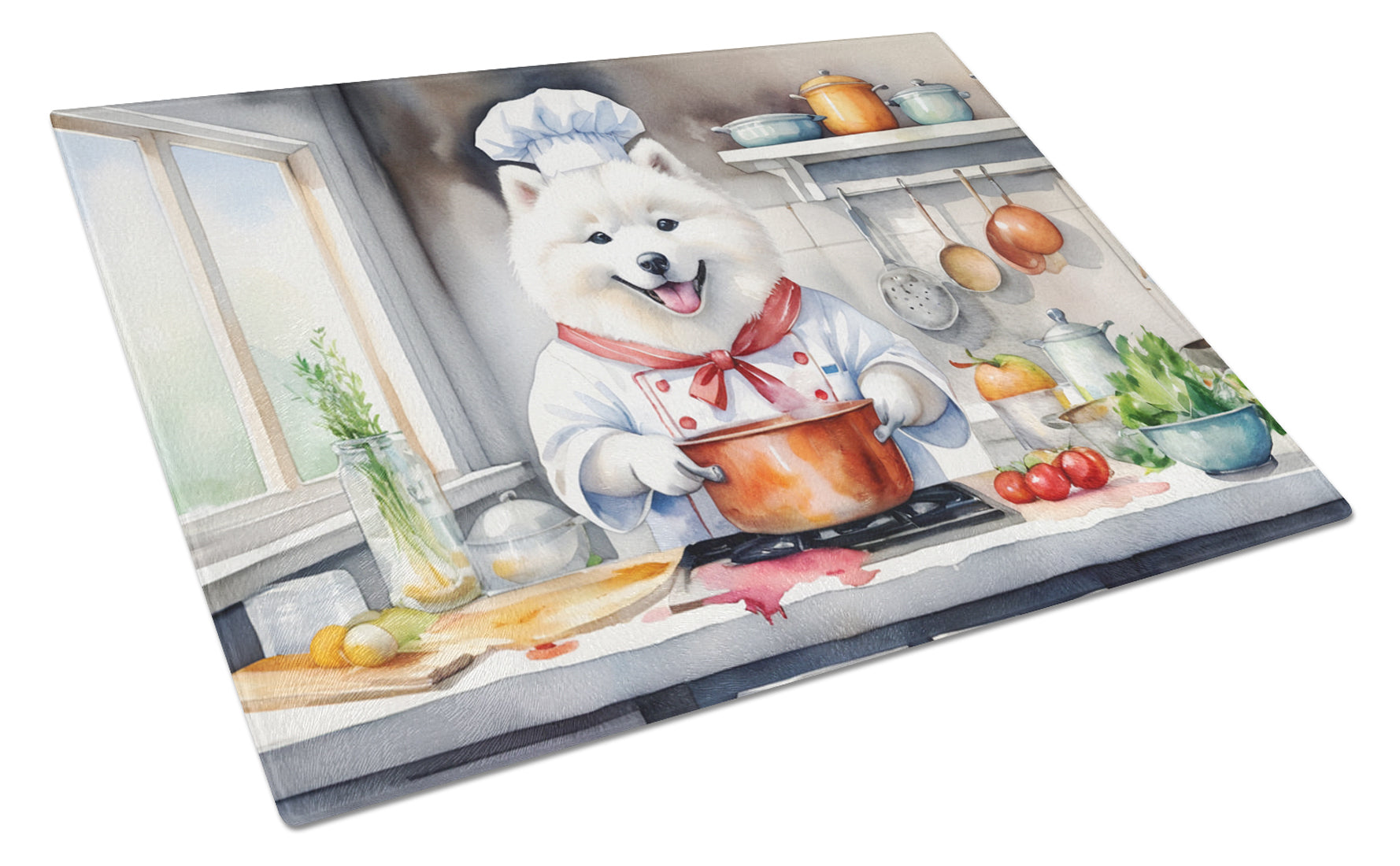 Buy this Samoyed The Chef Glass Cutting Board