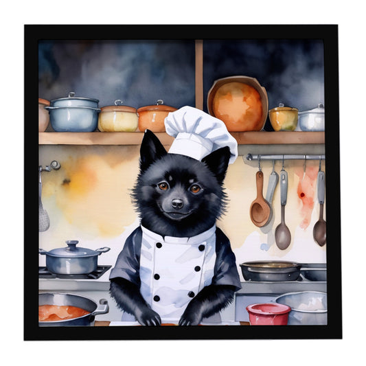 Buy this Schipperke The Chef Framed Metal Print
