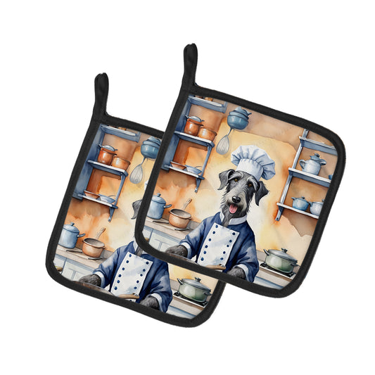 Buy this Scottish Deerhound The Chef Pair of Pot Holders